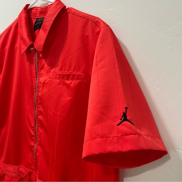 Nike Air Jordan Women's Medium Heritage Crimson Flight Suit Jumpsuit Red Loose - Picture 10 of 16